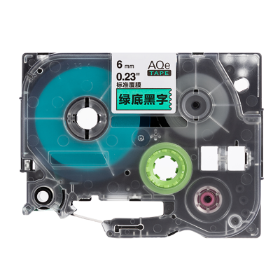 AQe-711 6mm綠底黑字AQE標(biāo)準(zhǔn)覆膜標(biāo)簽色帶
