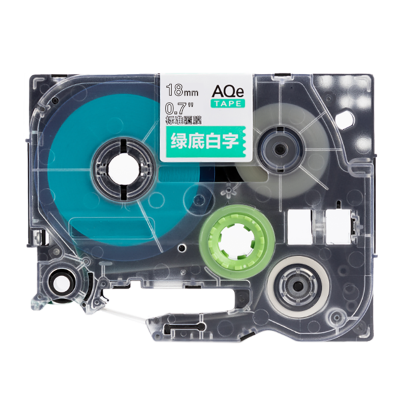 AQe-745 18mm綠底白字AQE標準覆膜標簽色帶
