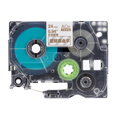 AQe-154 24mm透明底金字AQE標準覆膜標簽色帶