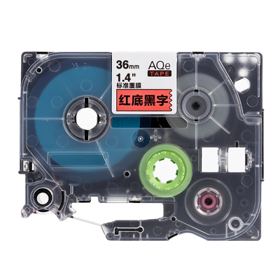 AQe-461 36mm紅底黑字AQE標準覆膜標簽色帶